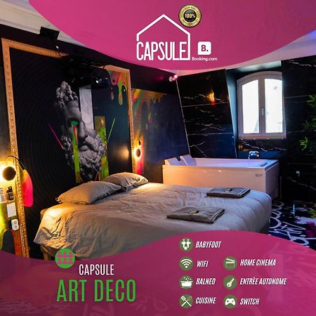 Capsule Art Deco - Jacuzzi - Netflix - Home Cinema - Arcade De Jeux & Nintendo Switch - 2 Chambres - Filet Suspendu Valenciennes Zewnętrze zdjęcie
